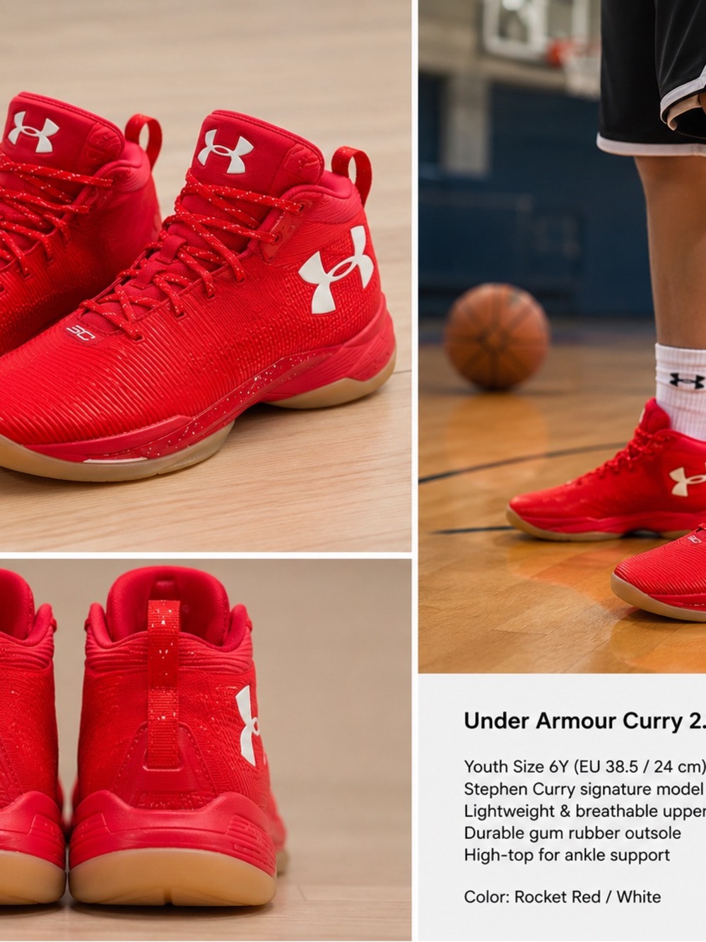 Under Armour Curry 2.5 GS "Red Ice" Basketball Shoes